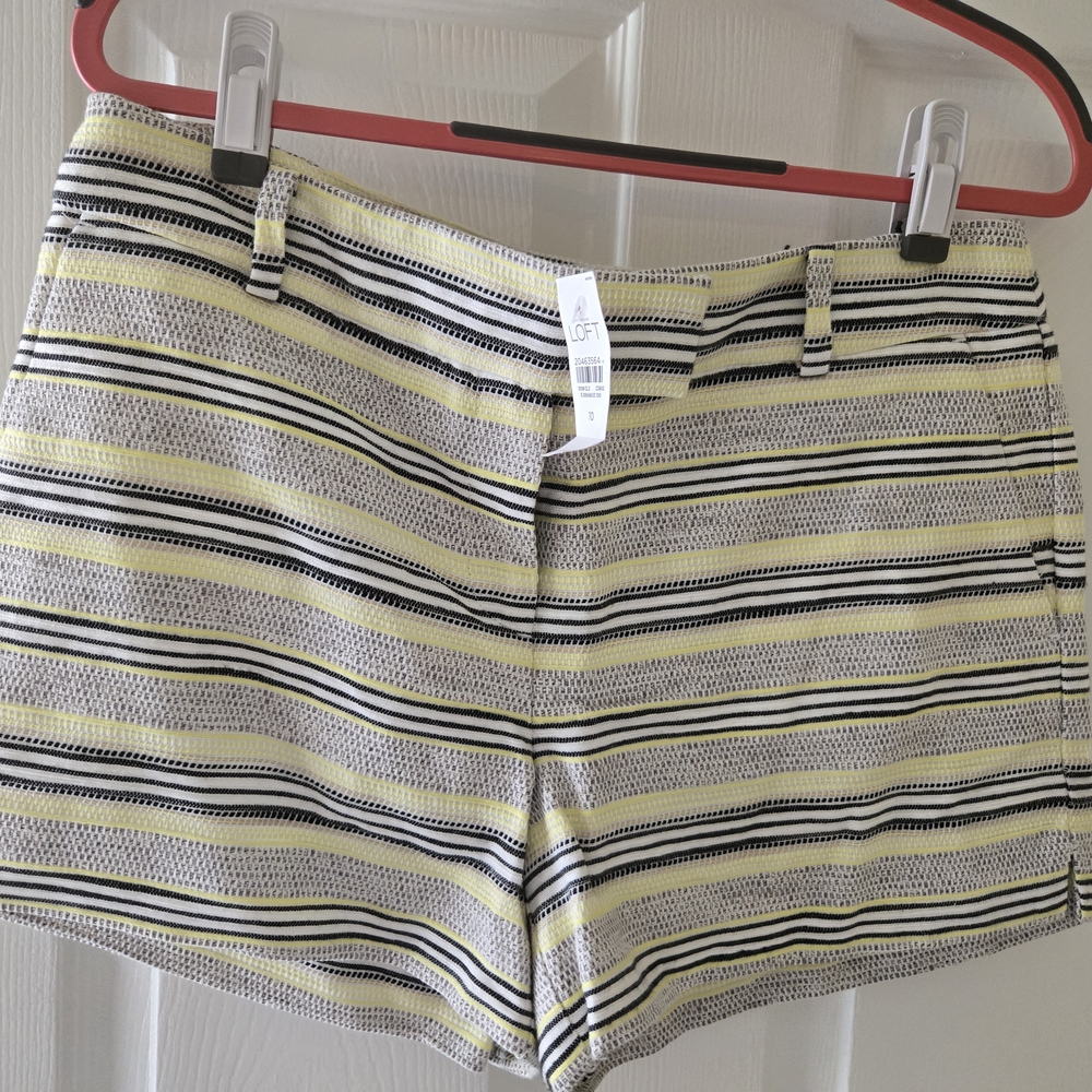 LOFT Yellow and Black Bermudas Casual Shorts